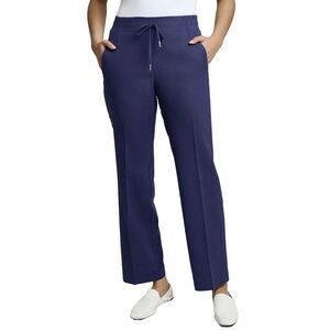 Jones New York Womens Plus Size Linen-Blend Drawstring Pants 2X Navy - NWT $99